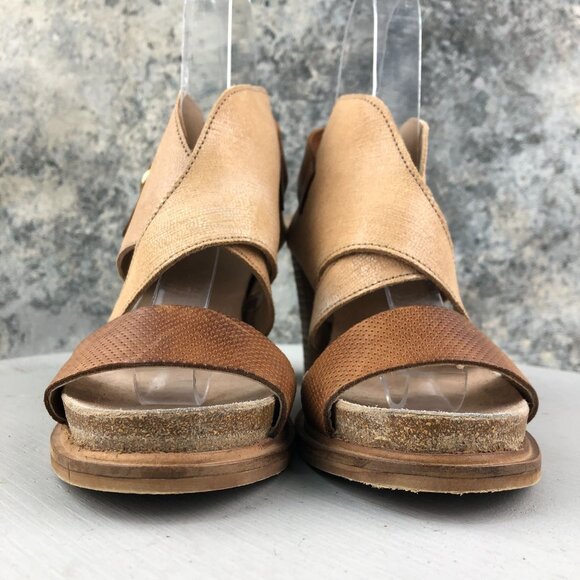 Coque Terra Women's Size 36 Sanne Brown Tan Leather Open Toe High Heel Sandals - Picture 2 of 14
